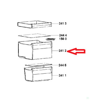 Középső fagysztó fiók Whirlpool Indesit kombinált hűtőbe (481010596938) - gyári