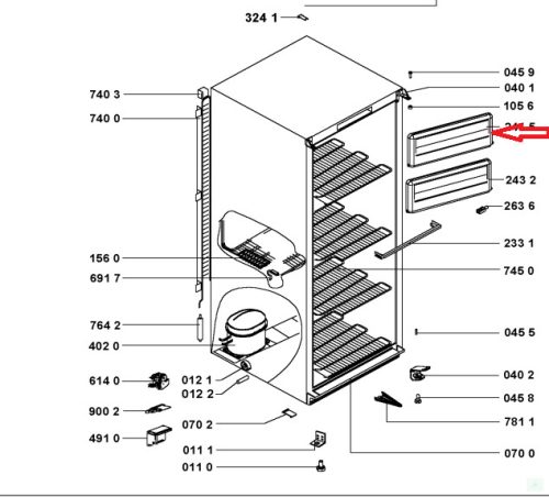 Whirlpool fagyasztórekesz előlap felső (481244069402) - gyári