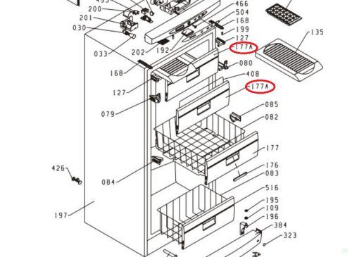 Fagyasztó fiók előlap Gorenje hűtőhöz (690336) - gyári