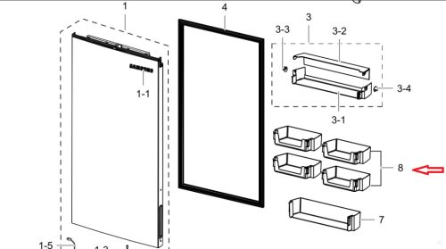 Ajtópolc Samsung hűtőbe (DA63-08117A) - gyári