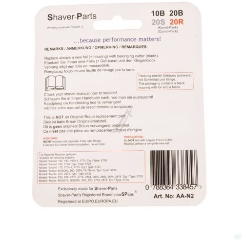 Braun 10B/20B 10S  borotva vágófej – utángyártott kombicsomag (81387932)